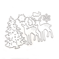 Deer Carbon Steel Cutting Dies Stencils, for DIY Scrapbooking/Photo Album, Decorative Embossing DIY Paper Card, Matte Platinum Color, Reindeer Pattern, 9.1x13.8cm