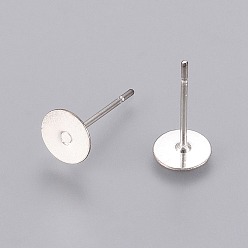 Серебро Изделия из латуни, серебряный цвет гальваническим, 12x6 мм, штифты : 0.7 мм