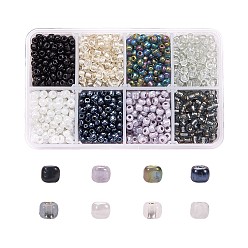 Color mezclado 1 caja 6/0 cuentas de semillas de vidrio redondas cuentas espaciadoras sueltas, color mezclado, 4 mm, agujero: 1 mm, sobre 1900 unidades / caja