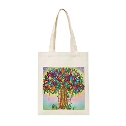 Дерево Наборы сумочек с алмазной росписью своими руками, включая холщовую сумку, смола стразы, ручка, поднос и клей глина, дерево, 350x280 мм