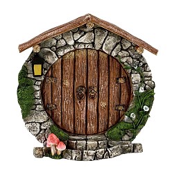 Седло Коричневый Миниатюрная деревянная садовая дверь, для кукольных аксессуаров, притворяющихся опорными украшениями, седло коричневый, 100x85 мм