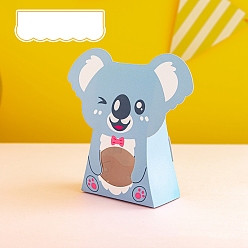 Koala Boîtes en forme d'animaux en papier, avec fenêtre transparente, boîte d'emballage de bonbons biscuits cadeaux, koala, 5.2x10.4x15.5 cm