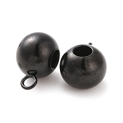 Electrophoresis Black 304 Stainless Steel Tube Bails, Loop Bails, Rondelle Bail Beads, Electrophoresis Black, 11x6.5x8mm, Hole: 3mm