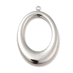 Color de Acero Inoxidable 304 colgantes de acero inoxidable, encantos del anillo ovalado, color acero inoxidable, 29x19.5x3 mm, agujero: 1.4 mm