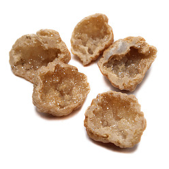 Pérou Décorations d'exposition de spécimens minéraux d'agate drusy naturelle, amas d'agate brute, nuggets, Pérou, 30~50mm, 25~30 g / pc