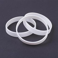 Blanc Bracelets de bracelets en silicone, bracelets de la moelle, blanc, 2-1/2 pouces (63 mm), 12x2mm