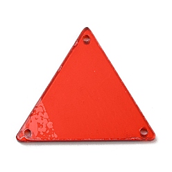 Roja Espejo acrílico triangular coser en pedrería, accesorios de prendas de vestir, Enlaces multifilares, rojo, 24.5x28x4 mm, agujero: 1.2 mm