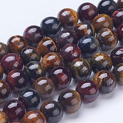Tiger Eye Natural Tiger Eye Beads Strands, Grade AB, Round, 12mm, Hole: 1.5mm, about 33pcs/strand, 15.47 inch