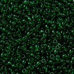 (RR146) Transparent Green Миюки круглые бусины рокайль, японский бисер, (rr 146) прозрачный зеленый, 8/0, 3 мм, отверстие : 1 мм, Около 2111~2277 шт / 50 г