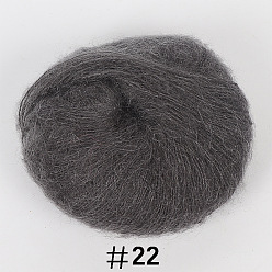 Gray 25g Angora Mohair Wool Knitting Yarn, for Shawl Scarf Doll Crochet Supplies, Gray, 1mm
