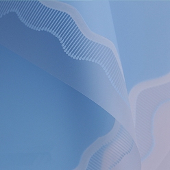 Bleu Ciel Foncé 20 feuilles de papier d'emballage cadeau en plastique imperméable à motif de vagues, carrée, bouquet de fleurs plié décoration de papier d'emballage pour la saint valentin, bleu profond du ciel, 600x600mm