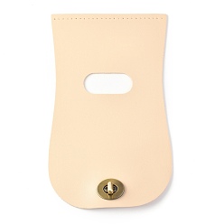 Beige Housse de sac en simili cuir, avec fermoirs en alliage à verrouillage par rotation, accessoires de remplacement de sac, beige, 23.1x13.5x0.15~22 cm, Trou: 1mm