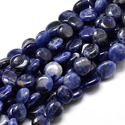 Sodalite Natural Sodalite Nuggets Beads Strands, Tumbled Stone, 4~8x6~9x5~7mm, Hole: 1mm, about 15.3 inch~15.7 inch