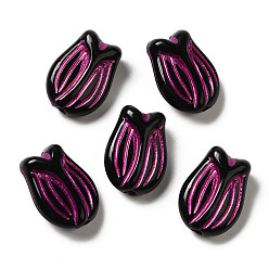 Noir Perles acryliques opaques, tulipe, noir, 16x11.5x7mm, Trou: 2mm, environ: 670 pcs / 500 g