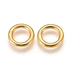 Golden Alloy Linking Rings, Lead Free and Cadmium Free, Donut, Golden, Size: about 14.5mm diameter, 2mm thick, hole: 10mm