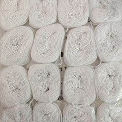 Blanc Fumé Fil de reliure en coton, fil à tricoter, fil au crochet, fumée blanche, 1.2mm, 16 rouleaux / sac