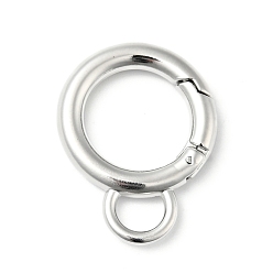 Stainless Steel Color 304 Stainless Steel Spring Gate Rings, Stainless Steel Color, 28x21.5x3.5mm, 7 Gauge, Hole: 6x4.5mm