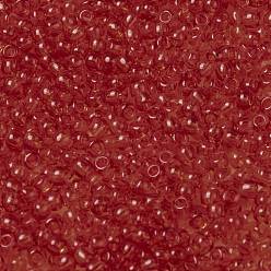 (5) Transparent Light Siam Ruby Круглые бусины toho, японский бисер, (5) прозрачный светлый сиамский рубин, 8/0, 3 мм, отверстие : 1 мм, Около 1111 шт / 50 г