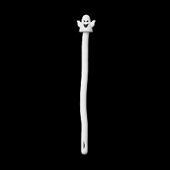Белый ТПР стресс-игрушка, забавная сенсорная игрушка непоседа, для снятия стресса и тревожности, полоска/имитация лапши эластичный браслет, Призрак Хэллоуина, белые, 186x7 мм