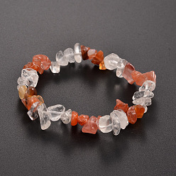 Cornaline Bracelets extensibles avec perles de pierres précieuses, agate rouge, 50mm