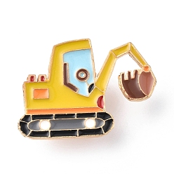 Желтый Значок тракторной эмали, мультяшный значок из легкого золотого сплава для рюкзака, красочный, 18~26.5x28.5~32x2 мм, контактный: 1 mm