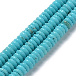 Howlite Natural Howlite Beads Strands, Dyed, Disc, 8~8.5x3.5~4mm, Hole: 1mm, about 116pcs/strand, 15.55''(39.5cm)