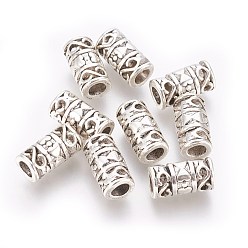 Antique Silver Tibetan Style Alloy Beads, Column, Cadmium Free & Nickel Free & Lead Free, Antique Silver, 12x6mm, Hole: 3.5mm