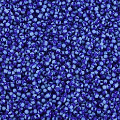 Синий 12/0 стакан бисер, непрозрачных цветов просачиваться, синие, 2 мм, отверстие : 0.8 мм