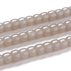 Gris Clair K 9 brins de perles de verre, imitation de perles de verre de jade, colonne, gainsboro, 8~8.5x5.5~6mm, Trou: 1.4mm, Environ 67 pcs/chapelet, 15.83 pouce (40.2 cm)