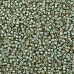 (952) Inside Color AB Light Topaz/Sea Foam Lined Cuentas de semillas redondas toho, granos de la semilla japonés, (952) color interior ab topacio claro / espuma marina forrada, 8/0, 3 mm, agujero: 1 mm, Sobre 1110 unidades / 50 g