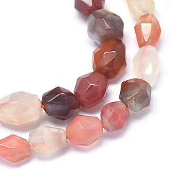 Carnelian Natural Carnelian Agate Beads Strands, Oval, Faceted, 10~22x8~13mm, Hole: 1mm, about 26~32pcs/strand, 150.3 inch~15.9 inch