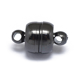 Черный Цвет Металла Стеллаж гальванический латунные магнитные застежки с петлями, сильный магнит n 45, долговечный, баррель, металлический черный , 12.5x7 мм, отверстие : 1.6 мм