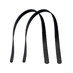 Noir Poignées en sac en cuir imitation, pour accessoires de remplacement de sangles de sac, noir, 618x18.5x3.5mm, Trou: 2.5mm