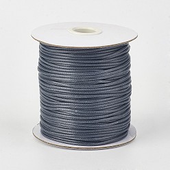 Gris Ardoise Cordon en polyester ciré coréen écologique, gris ardoise, 1.5mm, environ 169.51~174.98 yards (155~160m)/rouleau