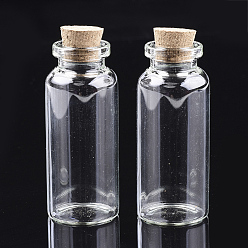 Прозрачный Стеклянная банка стеклянные бутылки шарик контейнеры, с пробкой, бутылка желаний, прозрачные, 60x25 мм, отверстие: 12.5 мм, емкость: 28 мл (0.94 жидких унций)
