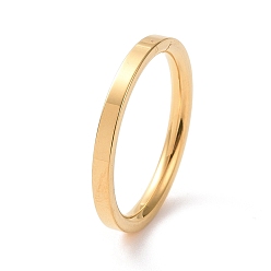 Golden 201 Stainless Steel Plain Band Ring for Women, Golden, 2mm, Inner Diameter: 17mm