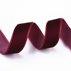 Dark Red 5/8 inch Single Face Velvet Ribbon, Dark Red, 5/8 inch(15.9mm), about 25yards/roll(22.86m/roll)