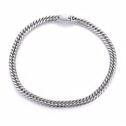 Stainless Steel Color 304 Stainless Steel Curb Chain Necklaces, Stainless Steel Color, 23.62 inch(60cm), 13mm