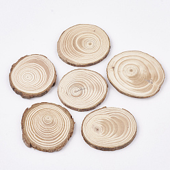PapayaWhip Undyed Unfinished Wooden Cabochons, Wood Slice, Tree Ring, PapayaWhip, 52~64x5mm
