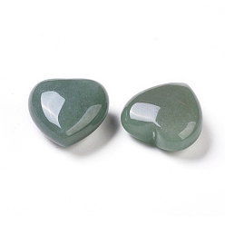 Зеленый Авантюрин Натуральный зеленый авантюрин сердце любовь камень, карманный пальмовый камень для балансировки рейки, 25~25.5x25x13 мм