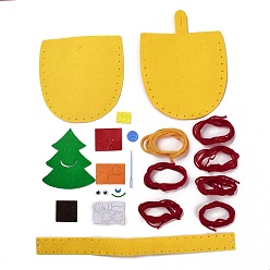 Рождественская елка Наборы рождественских сумок из нетканого материала своими руками, включая ткань, игла, шнур, рождественская елка