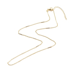 Real 18K Gold Plated Brass Cable Chains Necklace for Women, Cadmium Free & Lead Free, Real 18K Gold Plated, 17.44 inch(44.3cm)