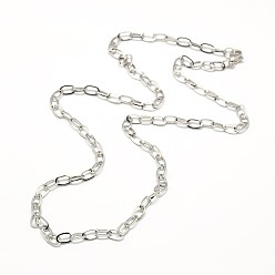 Stainless Steel Color 304 Stainless Steel Cable Chain Necklace Making, with Lobster Claw Clasps, Stainless Steel Color, 19 inch~20 inch(48.3~50.8cm), 4mm