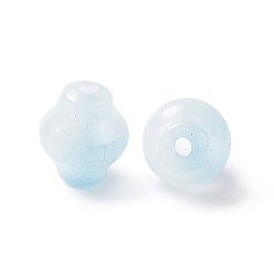 Light Sky Blue Opaque Glass Beads, Lantern, Light Sky Blue, 9x8mm, Hole: 1.5mm
