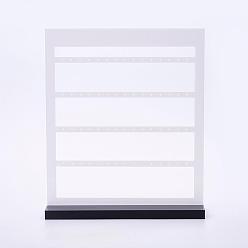 Белый Акриловые органические стеклянные серьги, многоуровневая подставка для сережек, для подвески сережек, прямоугольные, белые, 25x7.5x30.2 см