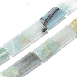 Amazonite Natural Amazonite Beads Strands, Rectangle, 15~17x10x4~5mm, Hole: 0.6mm, about 25pcs/strand, 15.75 inch(40cm)