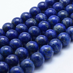 Lapis Lazuli Lapis-lazuli, brins de perles naturels , classe ab, ronde, 12mm, Trou: 1.5mm, Environ 33 pcs/chapelet, 15.1 pouce (38.5 cm)