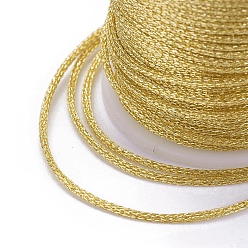 Gold Polyester Metallic Thread, Gold, 1mm, about 7.65 yards(7m)/roll