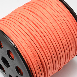 Coral Faux Suede Cord, Faux Suede Lace, Coral, 2.7x1.4mm, about 98.42 yards(90m)/roll