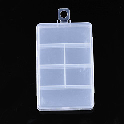 Clear 2-Layer Rectangle Polypropylene(PP) Bead Storage Containers, with Hinged Lid and 12 Grids, for Jewelry Small Accessories, Cuboid, Clear, 12x6.4x2.2cm, Hole: 8mm, compartment: 23x29.5mm and 23x60mm